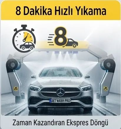 8 dakika hızlı yıkama: araç içinde bekleyen müşteri