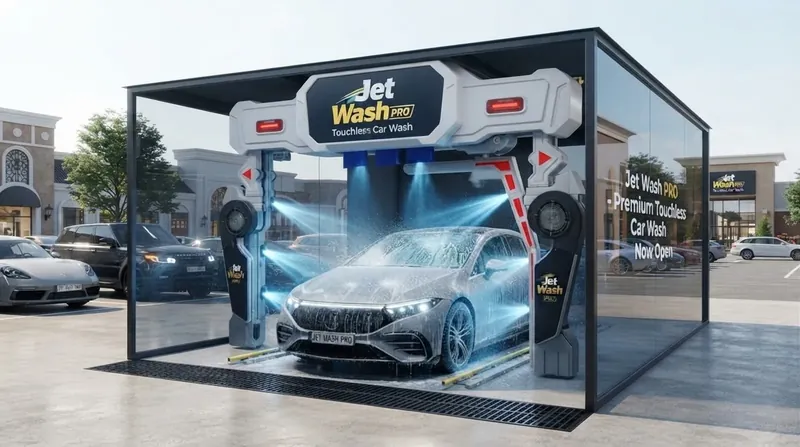 AVM açık otoparkında cam pavyon yıkama noktası